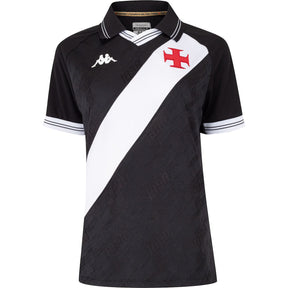 Camisa Vasco da Gama I 25/26 - Torcedor Kappa Feminina  Preto+Branco