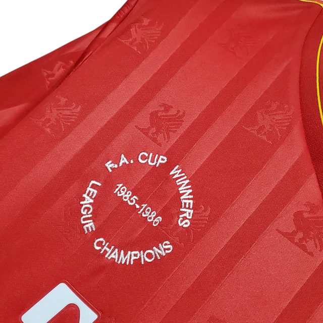 Camisa Retrô Liverpool 1985/1986 - Masculina - Vermelha com detalhes em branco