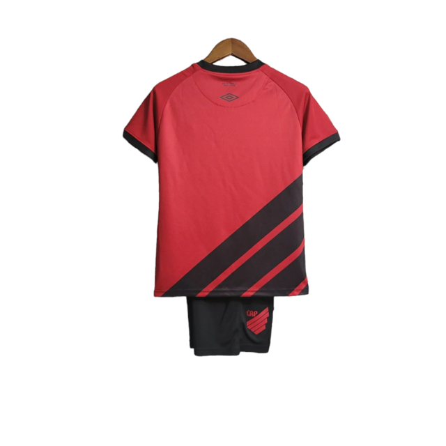 Kit Infantil Athletico Paranaense I 23/24 - Umbro - Vermelho e preto