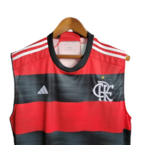 Camisa Flamengo I Regata 23/24 Torcedor Adidas Masculina - Vermelho e Preto
