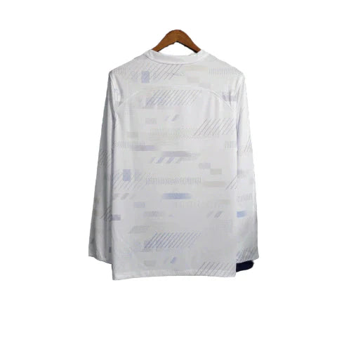 Camisa Tottenham I 23/24 manga longa - Torcedor Nike Masculina - Branca com detalhes em azul