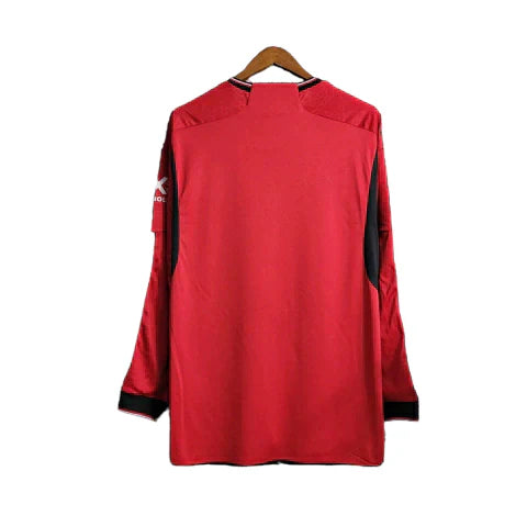 Camisa Manchester United Home 23/24 - Manga Longa - Torcedor Adidas Masculina - Vermelho