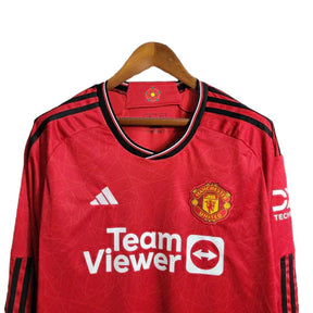 Camisa Manchester United Home 23/24 - Manga Longa - Torcedor Adidas Masculina - Vermelho