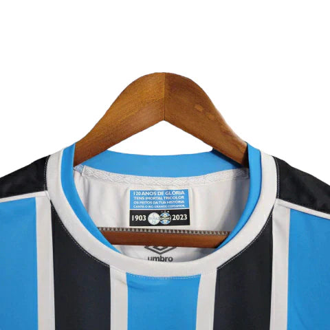 Camisa Grêmio I 23/24 manga longa - Torcedor Umbro Masculina - Azul e preta