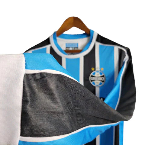 Camisa Grêmio I 23/24 manga longa - Torcedor Umbro Masculina - Azul e preta
