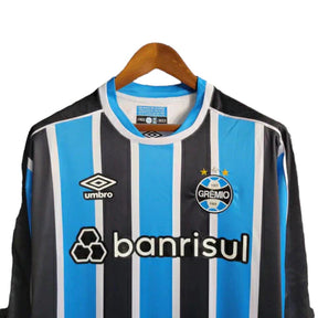Camisa Grêmio I 23/24 manga longa - Torcedor Umbro Masculina - Azul e preta