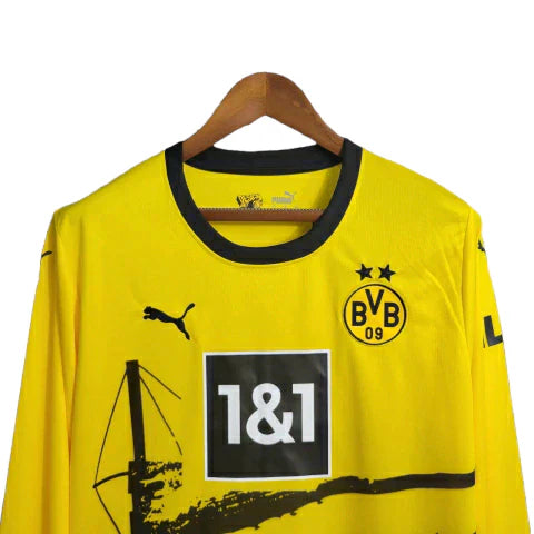 Camisa Borussia Dortmund 23/24 manga longa - Torcedor Puma Masculina - Amarela