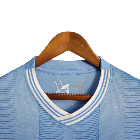 Camisa Manchester City I 23/24 - Manga Longa - Torcedor Puma Masculina - Azul