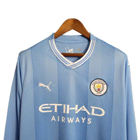 Camisa Manchester City I 23/24 - Manga Longa - Torcedor Puma Masculina - Azul