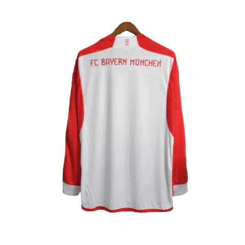 Camisa Bayern de Munique I 23/24 manga longa - Torcedor Adidas Masculina - Vermelha e branca