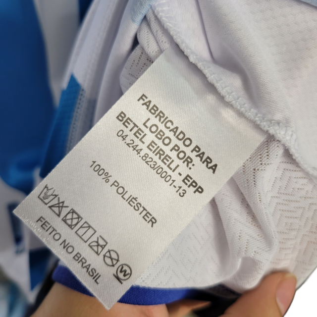 Camisa Paysandu I 23/24 Torcedor Masculina - Branca com listra azul