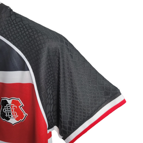 Camisa Santa Cruz I 21/22 Torcedor Feminina - Listrado em Preto Vermelho e Branco
