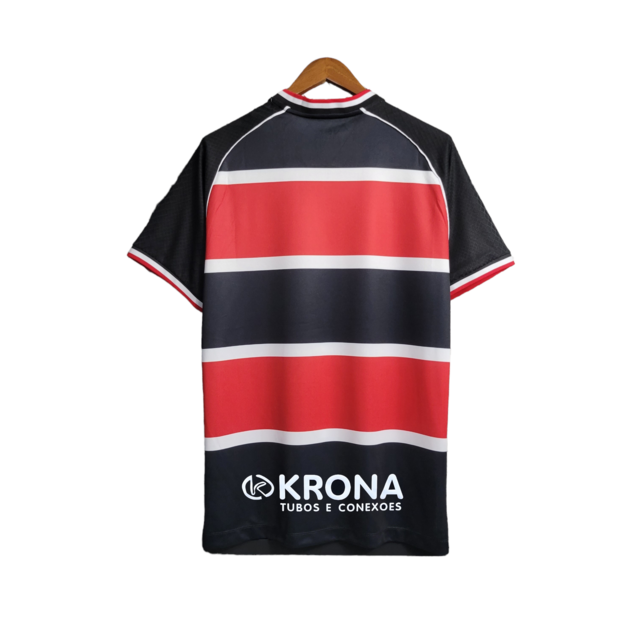 Camisa Santa Cruz l 21/22 Torcedor Masculina - Listrado em Preto Vermelho e Branco