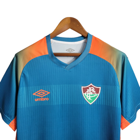 Camisa Fluminense Pré Jogo 23/24 Torcedor Masculina - Azul com detalhes em laranja