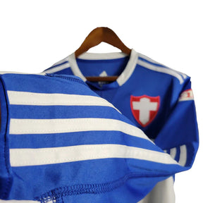 Camisa Retrô Palmeiras III 2019 manga longa - Masculina Adidas - Azul com detalhes em branco