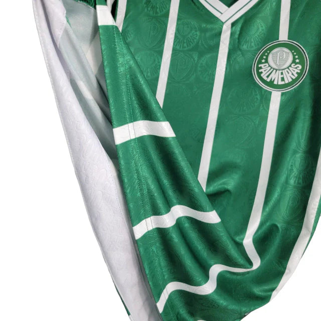 Camisa Palmeiras Retrô I 1993 Torcedor manga longa - Verde com listras em branco