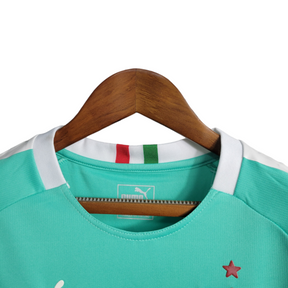 Camisa Palmeiras III 19/20 - Torcedor Puma Feminina - Verde Tiffany com detalhes em vermelho savoia