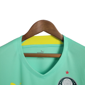 Camisa Palmeiras III 22/23 Feminina Puma - Verde-piscina com detalhes em amarelo