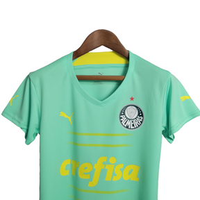 Camisa Palmeiras III 22/23 Feminina Puma - Verde-piscina com detalhes em amarelo