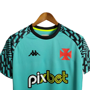 Camiseta Vasco da Gama Pré-Jogo 2022 Kappa Masculina - Verde com detalhes em Preto