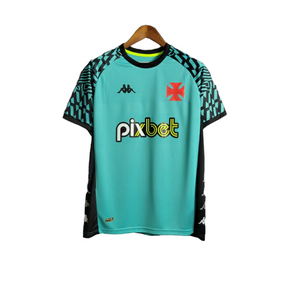 Camiseta Vasco da Gama Pré-Jogo 2022 Kappa Masculina - Verde com detalhes em Preto