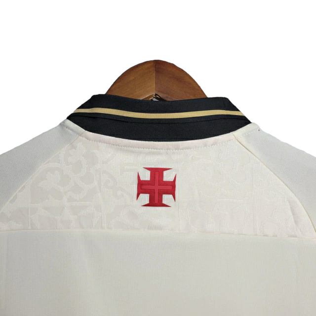 Camisa Vasco da Gama III 22/23 - Torcedor Kappa Feminina - Branca com detalhes em preto e dourado