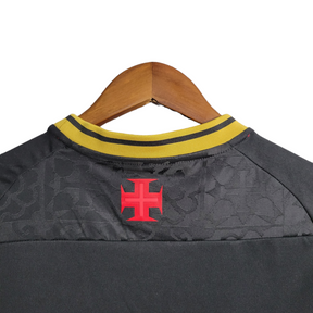 Camisa Vasco da Gama III Edição especial 22/23 - Torcedor Kappa Feminina - Preta com detalhes em dourado