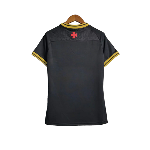 Camisa Vasco da Gama III Edição especial 22/23 - Torcedor Kappa Feminina - Preta com detalhes em dourado