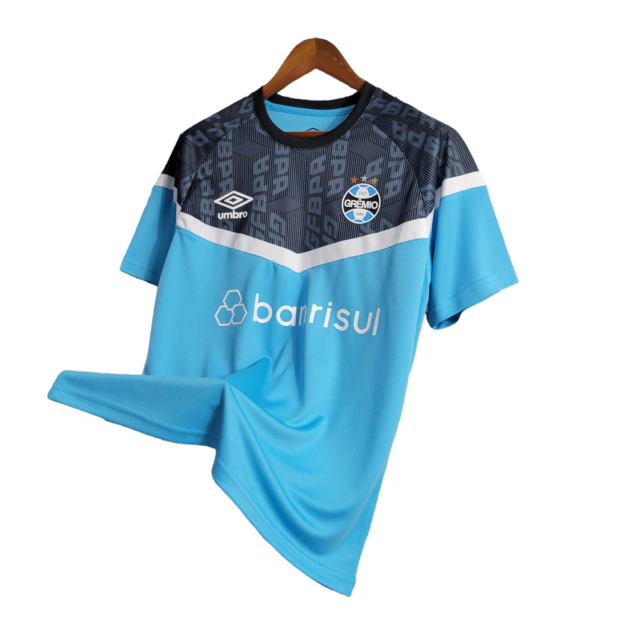 Camisa Grêmio Treino 23/24 - Torcedor Umbro Masculina - Azul com detalhes em cinza
