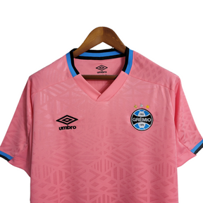 Camisa Grêmio Edição especial 22/23 - Torcedor Umbro Masculina - Rosa com detalhes em preto e azul
