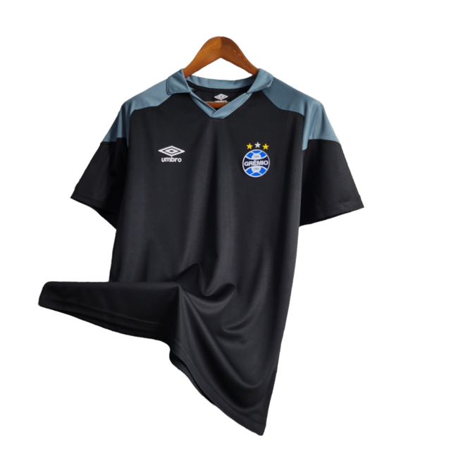 Camisa Grêmio Treino 23/24 - Torcedor Umbro Masculina - Preta com detalhes em cinza