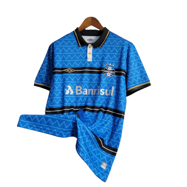 Camisa Grêmio Edição Especial 23/24 Umbro Torcedor Masculino - Azul escuro com detalhes em preto e branco