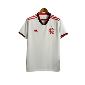 Camisa Flamengo II 22/23 Torcedor Masculina -Branca com detalhes preto e vermelho