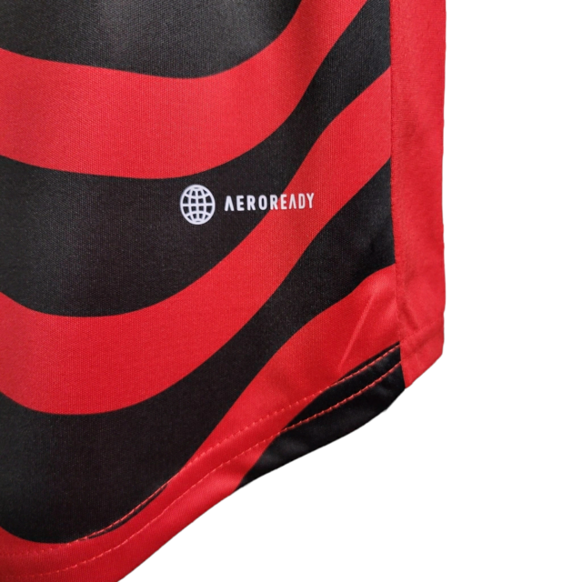 Camisa Flamengo III 22/23 Adidas Feminina - Vermelha com detalhes em preto