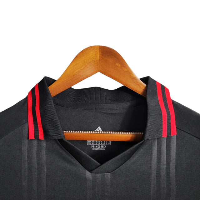Camisa Retrô Flamengo III manga longa 19/20 - Adidas Masculina - Preta com detalhes em vermelho