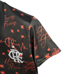 Camisa Flamengo III Pré Jogo 22/23 Adidas Feminina - Vermelha com detalhes em preto