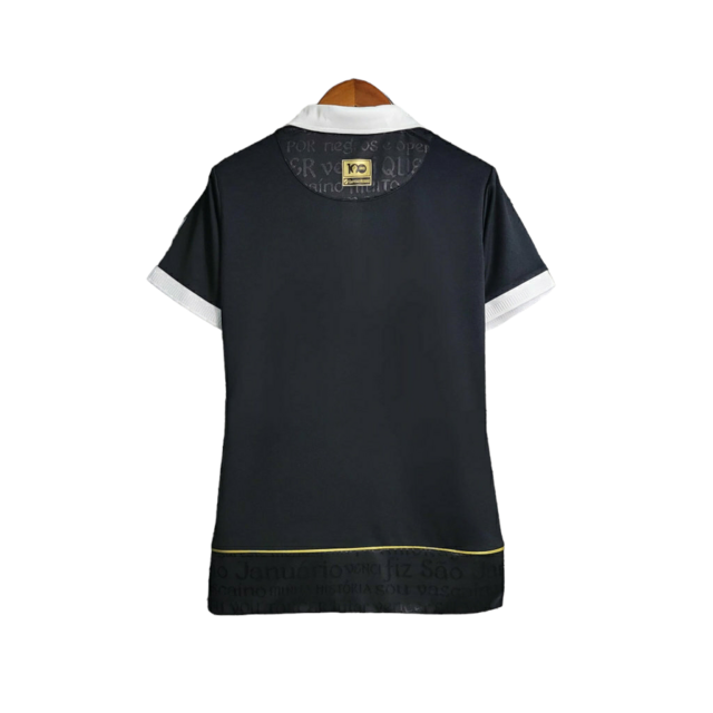 Camisa Vasco da Gama II 23/24 - Torcedor Kappa Feminina - Preta com detalhes em dourado