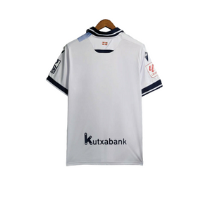 Camisa Real Sociedad III 23/24 - Torcedor Macron Masculina - Branca com detalhes em azul