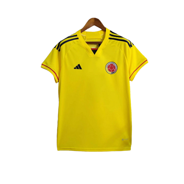 Camisa Colômbia I 23/24 - Torcedor Adidas Masculina - Amarela com detalhes em azul