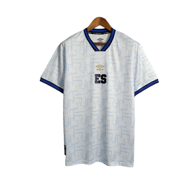 Camisa El Salvador II 23/24 - Torcedor Umbro Masculina - Branca com detalhes em azul e dourado