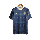 Camisa Seleção Jamaica Treino 23/24 - Torcedor Adidas Masculina - Azul com detalhes em dourado
