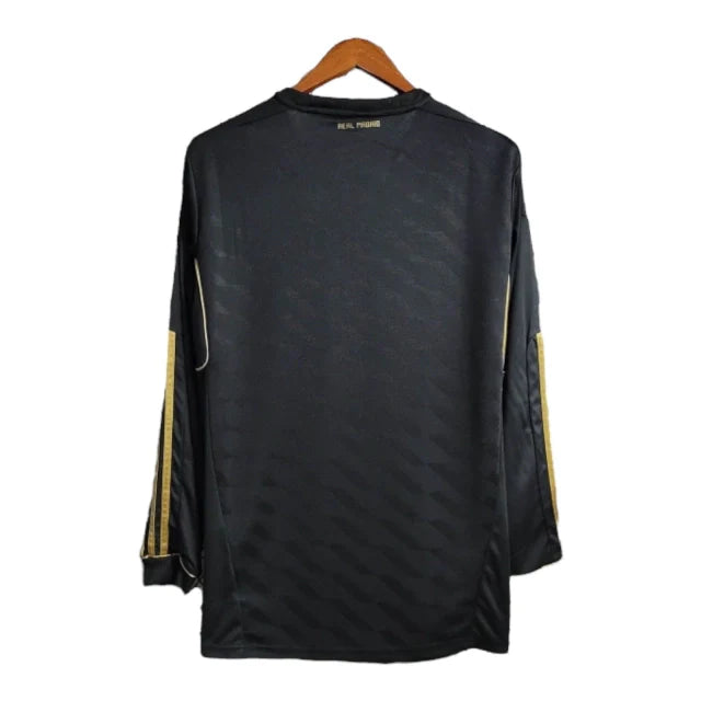 Camisa Retrô Real Madrid II 11/12 manga longa - Masculina Adidas - Preta com detalhes em dourado