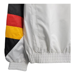 Jaqueta Corta-Vento Manchester United 23/24 - Masculina Adidas - Branca com detalhes em preto e vermelho e amarelo