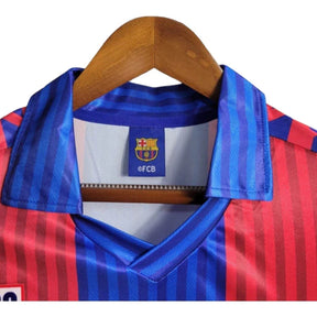 Camisa Retrô Barcelona I 1992 manga longa - Masculina Meyba - Azul e vermelha