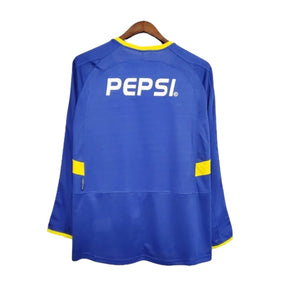 Camisa Retrô Boca Juniors 2003/2004 manga longa - Nike Masculina - Azul com detalhes em amarelo
