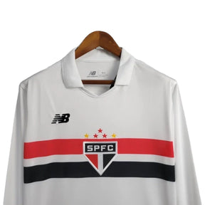 Camisa São Paulo I 24/25 manga longa - Torcedor New Balance Feminina - Branca