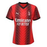 Camisa AC Milan I 23/24 - Torcedor Puma Feminina - Vermelha e preta
