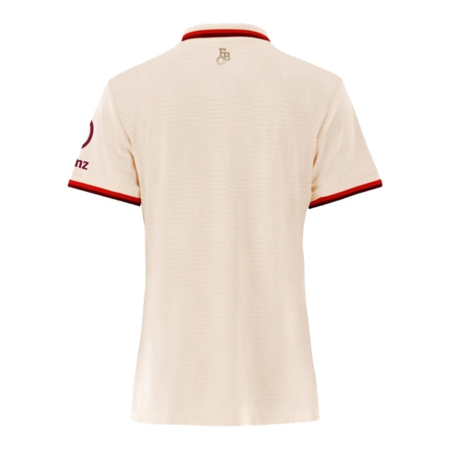 Camisa Bayern de Munique III 24/25 - Torcedor Adidas Feminina - Bege com detalhes em vermelho