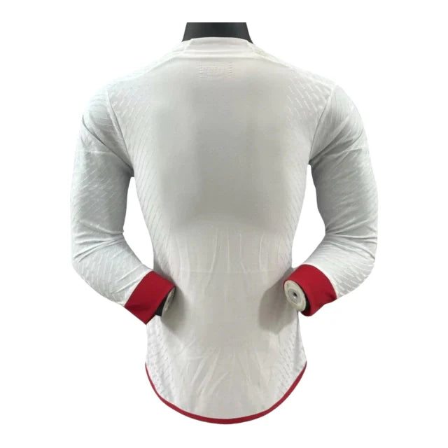 Camisa Flamengo II 24/25 manga longa - Jogador Adidas Masculina - Branca com detalhes em vermelho