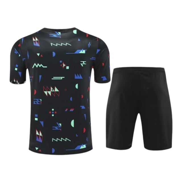 Kit Treino adulto - Camisa e Shorts - Seleção Portugal Nike 24/25 - Preto com detalhes coloridos